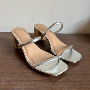 Silver Heeled Strappy Sandals